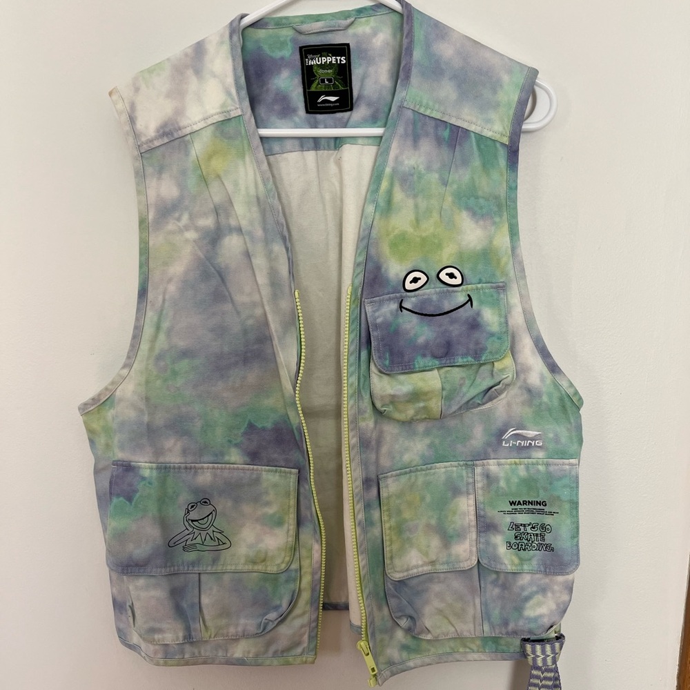 Tie-Dye Vest with Smiley Pockets